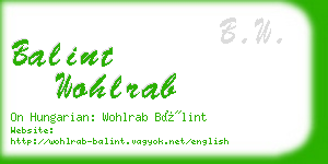 balint wohlrab business card